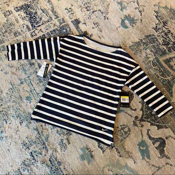 NWT Nike Dri-Fit Women’s UV Striped Golf Shirt - Picture 4 of 9